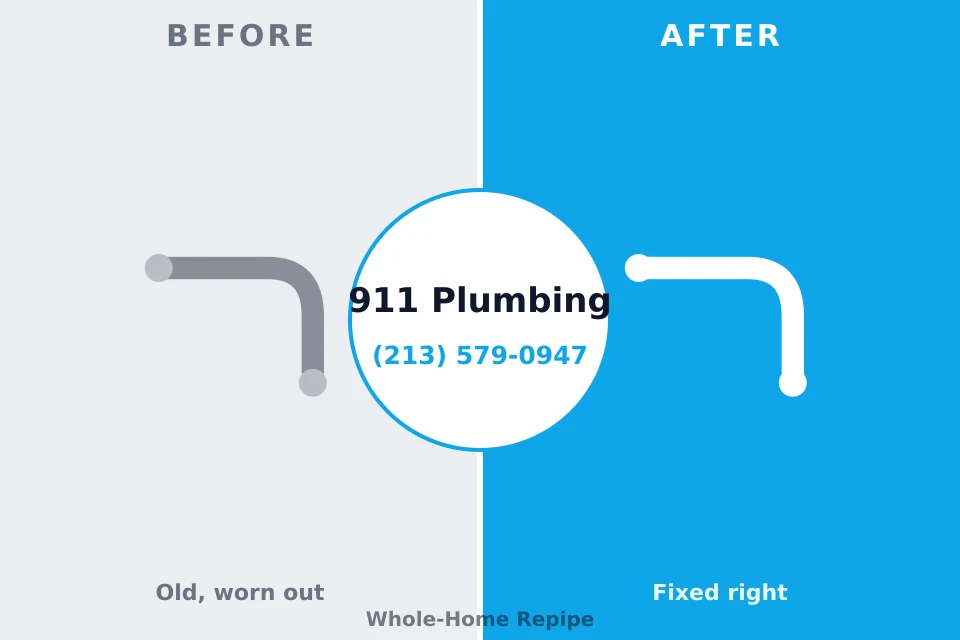 Before and after: plumbing repair Waukon, IA